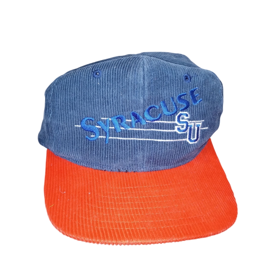 Blue and Deep Orange Syracuse SU Corduroy Snap Back
